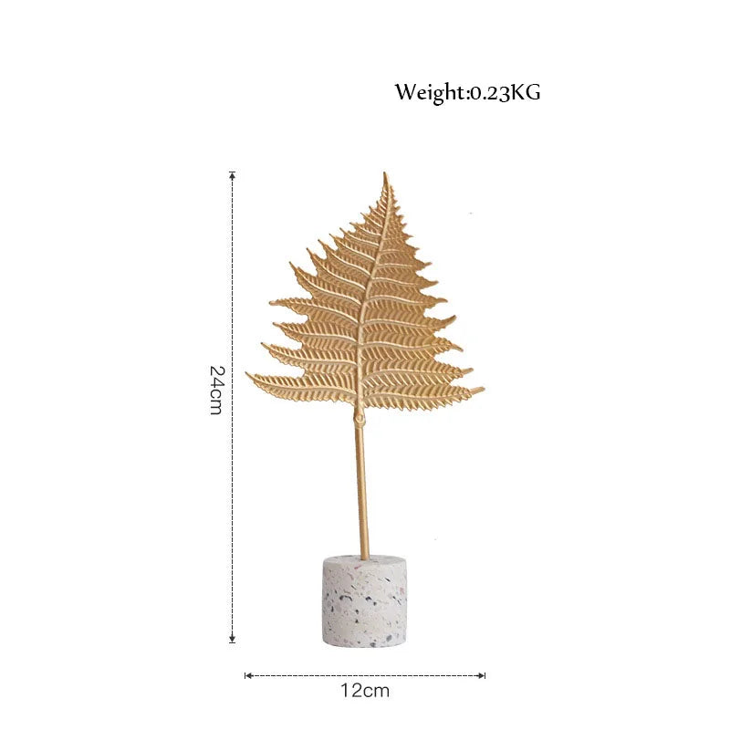 Gold Leaf Marble Sculpture
