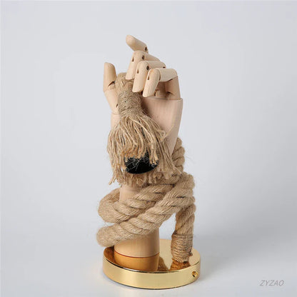 DecorBites™ Hand Shape Hemp Rope Wall Light for Corridor Bar Restaurant, E27 Wall Decoration Lamp