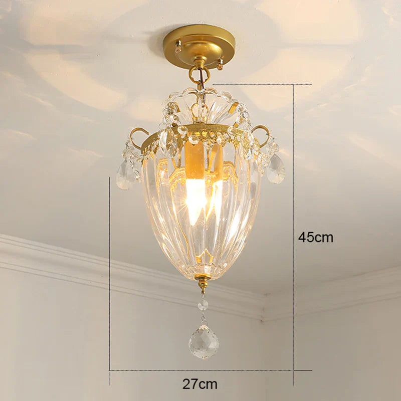DecorBites™ Gold Crystal Round Ceiling Chandelier for Living Room LED Light Fixtures