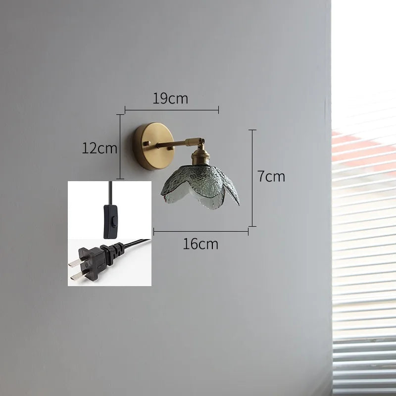 DecorBites™ Gray Glass LED Bathroom Mirror Sconce Wall Lamp Lighting