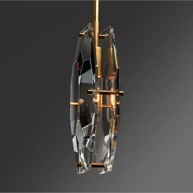 DecorBites™ Crystal Glass Pendant Lamp Luxe Chandelier for Bedroom Restaurant Kitchen Home