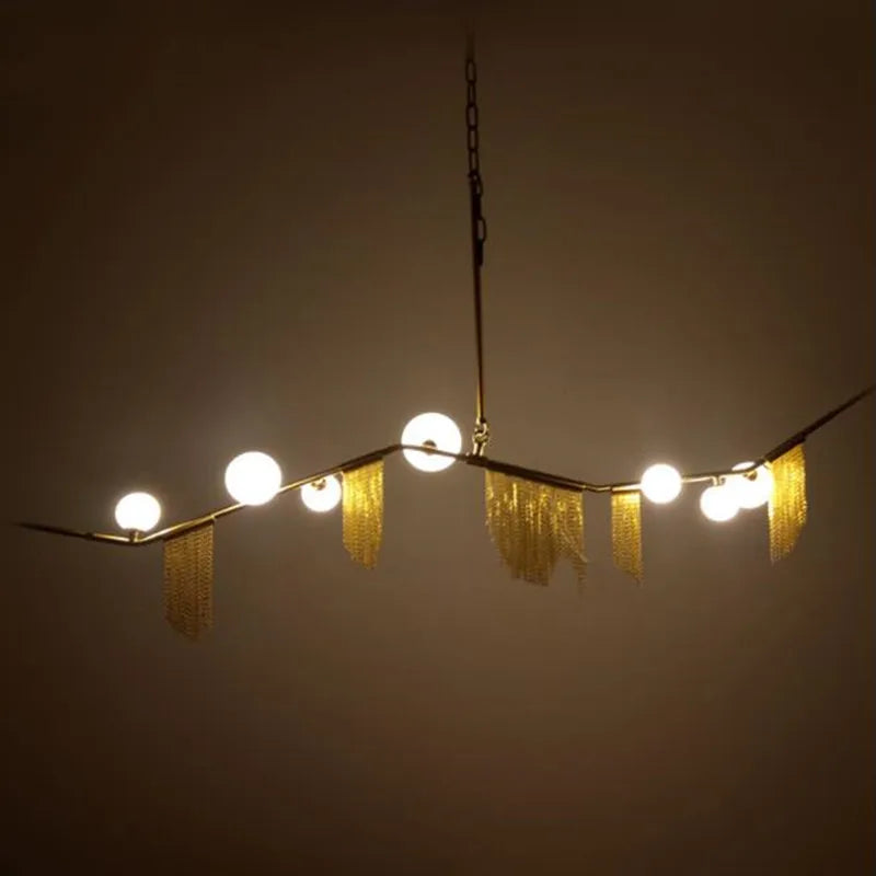 Gold Bubble LED Chandelier For Kitchen Island