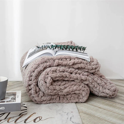 Decorbites™ Kuschelige Chenille-Grobstrickdecke - Weiche dekorative Überdecke für Bett, Sofa, Wohnzimmer - Sommerquilt- oder Teppichalternative