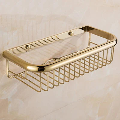 Gold Brass Bathroom Shelf