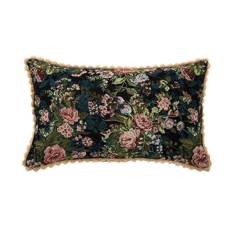 DecorBites™ Jacquard Farmhouse Decor Pillow Case 45x45cm European Retro Style Floral Evening