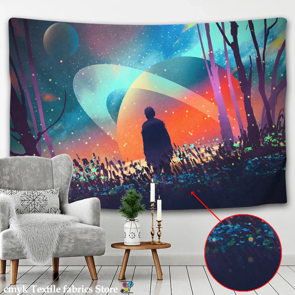 Decorbites™ Galaxy Tapisserie: Psychedelische Hippie-Heimdekoration & Wandbehänge