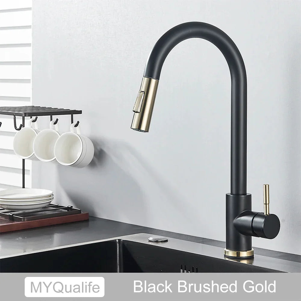 Gold Touch Sensor Kitchen Faucet