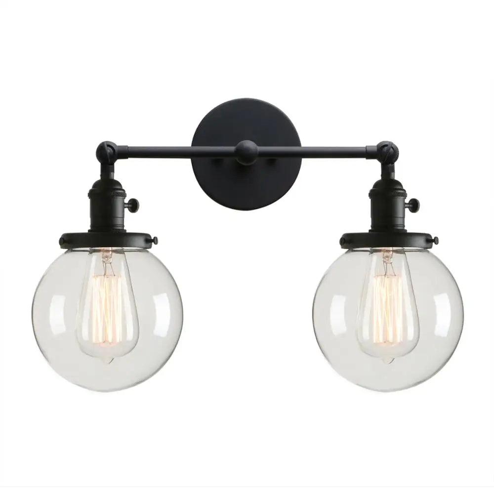 Decorbites™ Doppelt-Kugelkopf-Globus-Glas-Wandleuchte, moderne vintage Innenbeleuchtung
