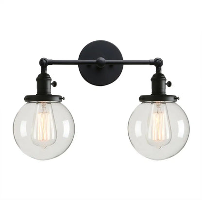 Decorbites™ Doppelt-Kugelkopf-Globus-Glas-Wandleuchte, moderne vintage Innenbeleuchtung