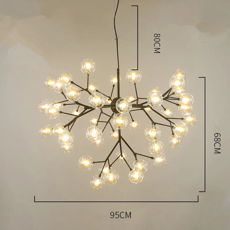 Decorbites™ Heracleum Firefly Glas-Kugelleuchter: Goldener Luxusbeleuchtung für Esszimmer, Küche und Treppenhaus
