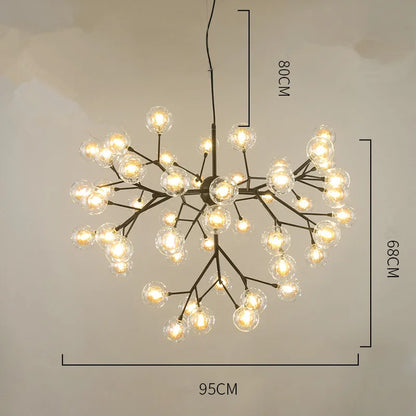 Decorbites™ Heracleum Firefly Glas-Kugelleuchter: Goldener Luxusbeleuchtung für Esszimmer, Küche und Treppenhaus