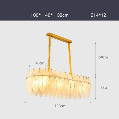 Decorbites™ Art-Deco-Weißglas-Feder-Kronleuchter mit LED-Beleuchtung für Eingangshalle & Schlafzimmer