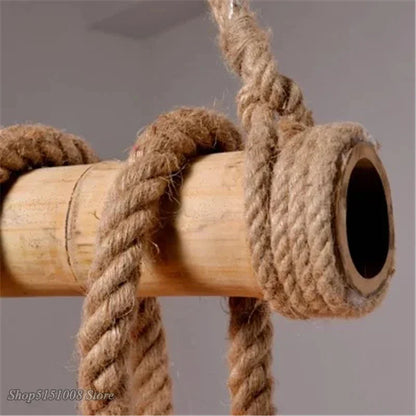 DecorBites™ Hemp Rope Pendant Lights | E27 Bulb | Creative Hanging Lamp for Home and Kitchen
