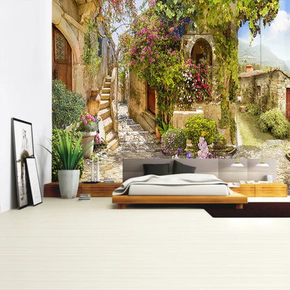 Decorbites™ Grüne Pflanzenlandschaft Wandteppich | Boho Wandbehang für Stadt Schlossberg