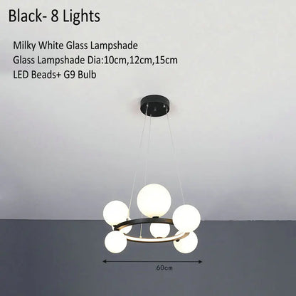 Decorbites™ Glasleuchter Lampe Kücheninsel Hängelampe Schwarz Gold Silber G9 LED