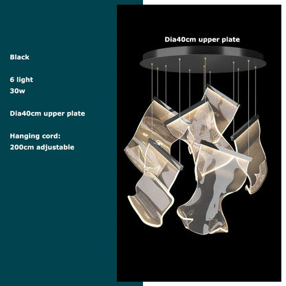 Decorbites™ Goldene Liebes-Papier-Lüster: Postmoderne LED-Designerbeleuchtung für den Eingangsbereich