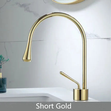 Gold Marble Basin Faucet Tall Style