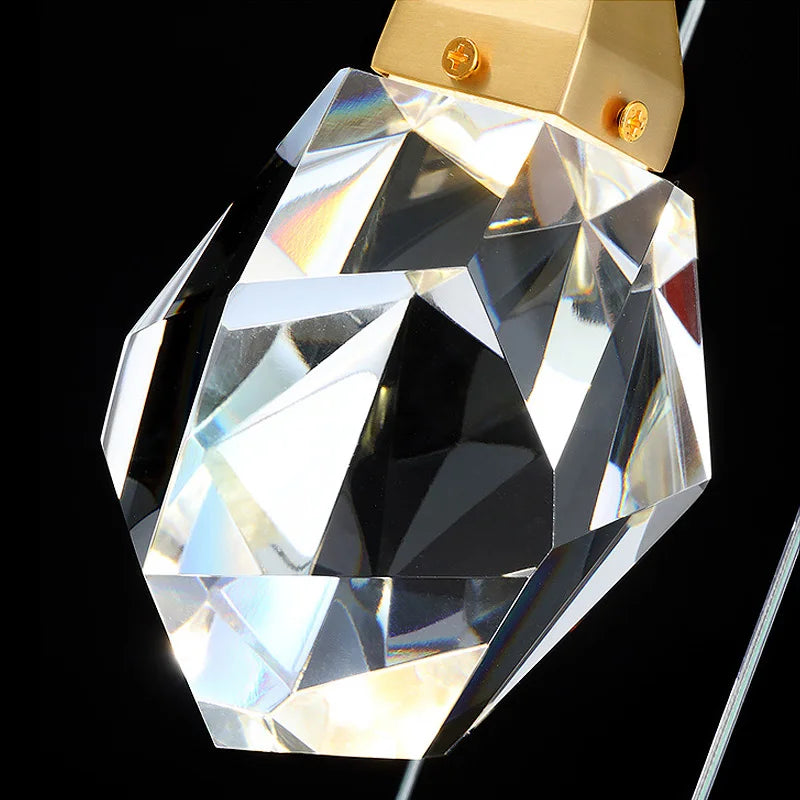 Gold Crystal Art Deco Pendant Light For Kitchen