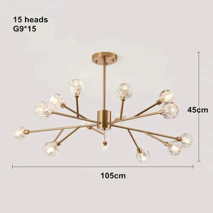 Decorbites™ Kristall-LED-Kronleuchter: Modernes nordisches Design Kupfer-Deckenleuchte