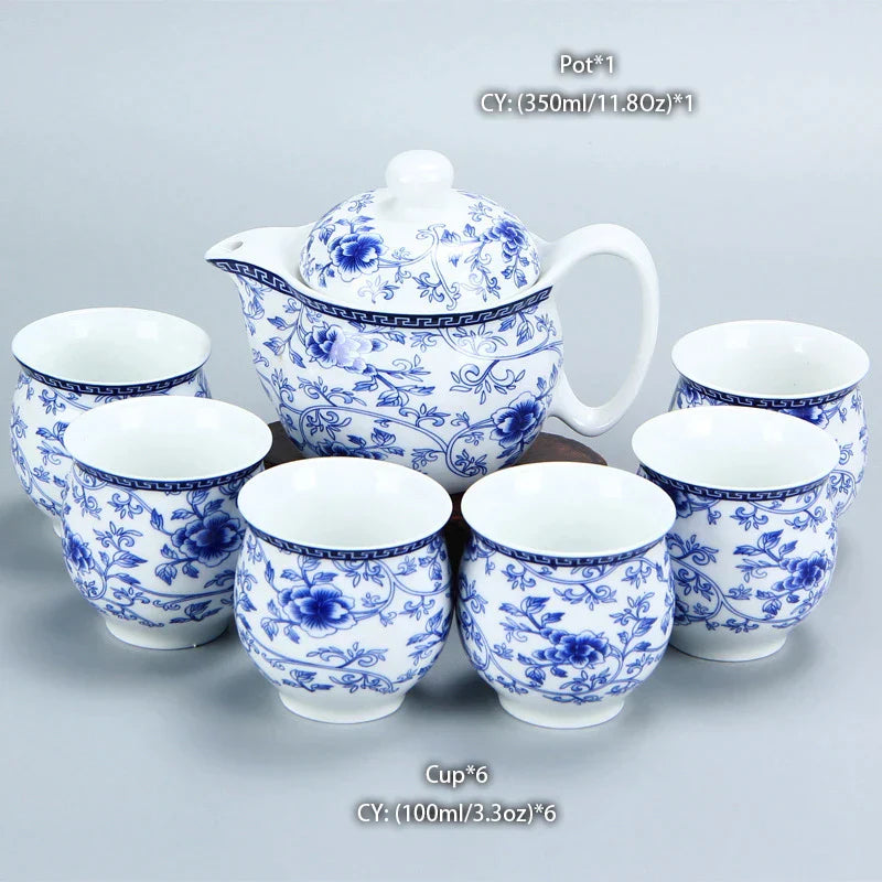 Decorbites™ Drachen-Teekanne-Teeset, Porzellan-Kung-Fu-Teegerät für Pu-Erh-Oolong-Zeremonie