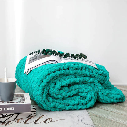 Decorbites™ Kuschelige Chenille-Grobstrickdecke - Weiche dekorative Überdecke für Bett, Sofa, Wohnzimmer - Sommerquilt- oder Teppichalternative
