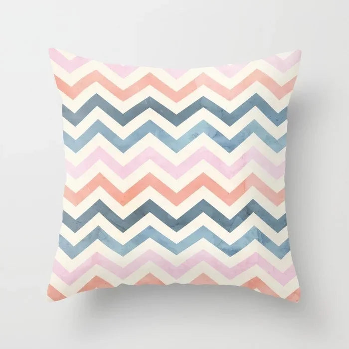 DecorBites™ Geometric Stitch Print Pillow Cover - Modern Minimalist Office Cushion