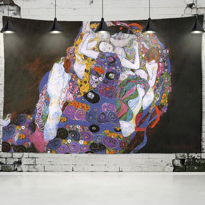 Decorbites™ Goldener Kuss Ölgemälde-Teppich Wandbehänge Kunstdecke