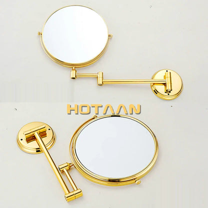 Decorbites™ Gold Messing Wandmontiertes Doppelschminkspiegel 8 Zoll, 1:1 und 1:3 Vergrößerung