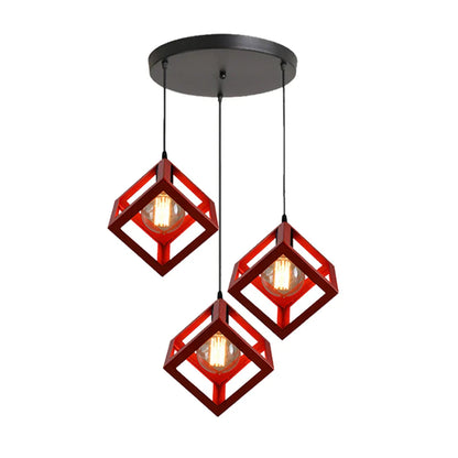Decorbites™ Geometrische Würfel-Pendantleuchten-Trio mit Metall-Schirmen Quadratische Deckenlampen