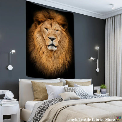 Decorbites™ Löwen-Welt-Gobelin-Wandbehang Stoff Heimdekoration Stoffkunst Wandhänger