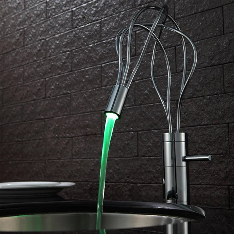Decorbites™ LED-Wasserfall-Waschbeckenarmatur Chrom Einhebelmischer