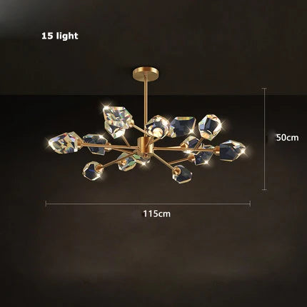 Decorbites™ Kristall-Kupfer-Runder Kronleuchter: Elegante LED-Hängeleuchte für das Esszimmer