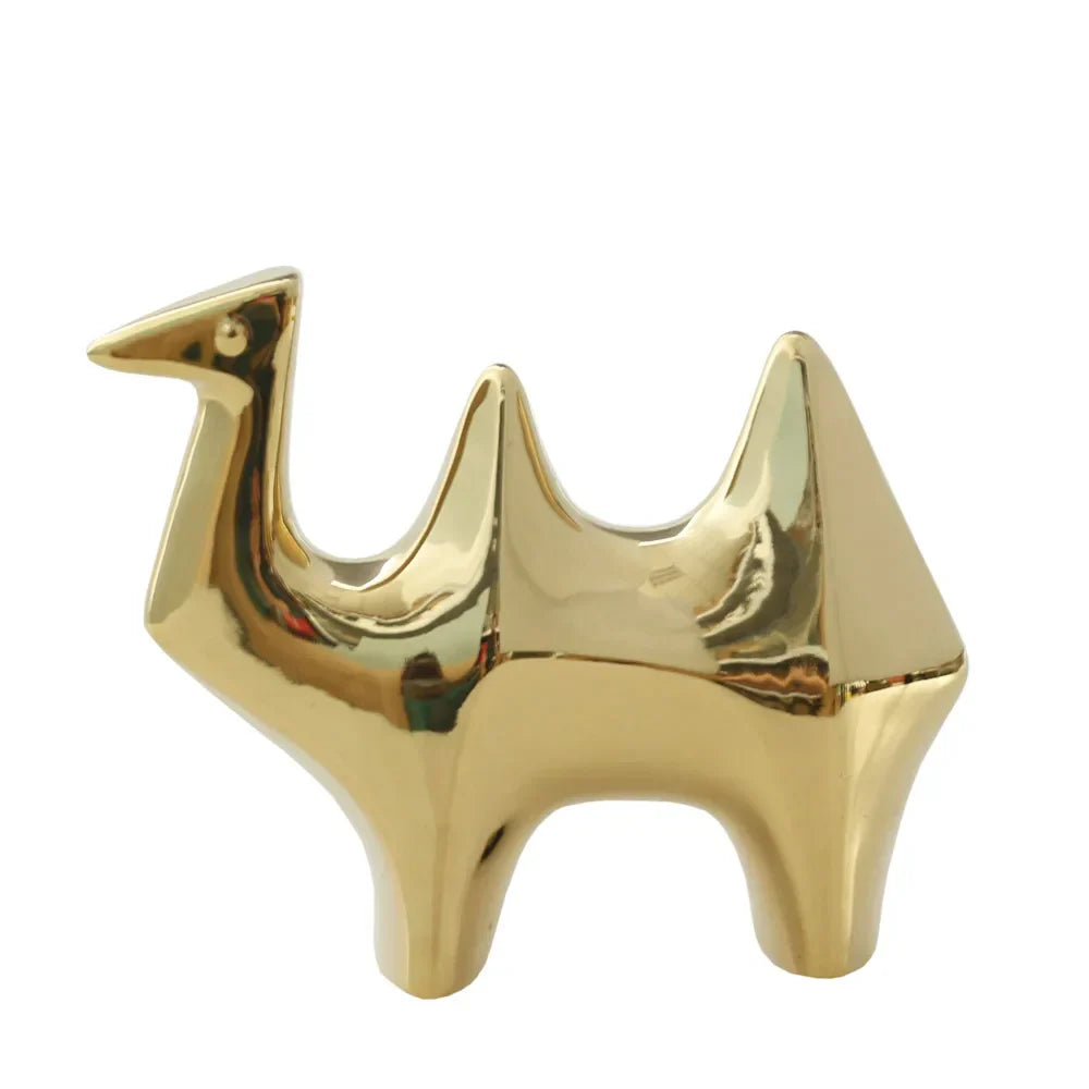 Gold Camel Ceramic Figurines