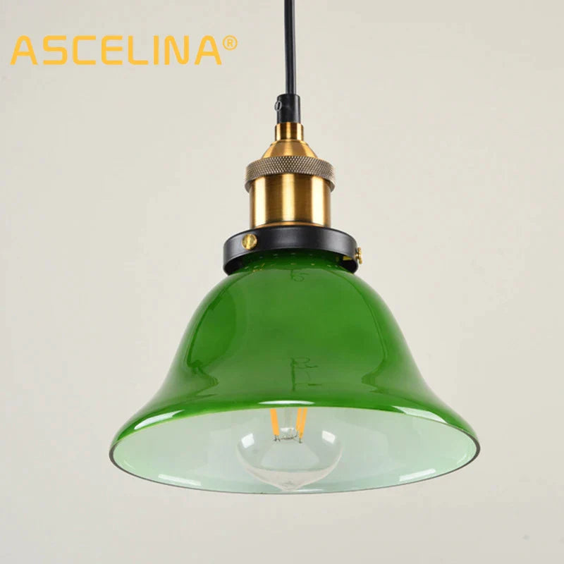 Decorbites™ Grünes Glas-Hängelampe: Nostalgische industrielle LED-Edison-Hängeleuchte für Restaurant & Café