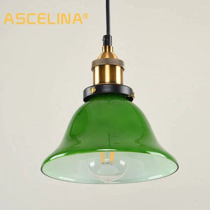 Decorbites™ Grünes Glas-Hängelampe: Nostalgische industrielle LED-Edison-Hängeleuchte für Restaurant & Café