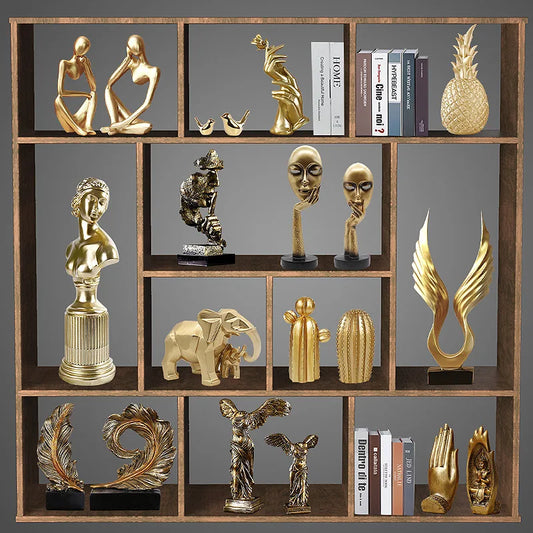 Decorbites™ Gold Harz-Skulptur | Nordische Luxus-Technologie-Dekoration für Zuhause & Büro