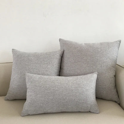 DecorBites™ Ivory Sofa Cushion Cover Solid Basic 30x50cm - 60x60cm
