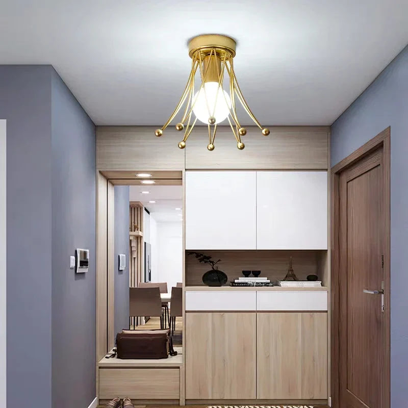 Gold Crown Ceiling Light