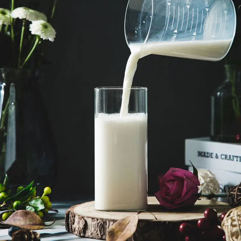 DecorBites™ 370ml Transparent Glass Square Tea Milk Cup - Temperature Resistant Juice Cup