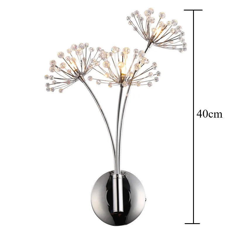 Decorbites™ Löwenzahn-Kristallblumen-Wandlampe für Badezimmer, Schlafzimmer, Wohnzimmer.