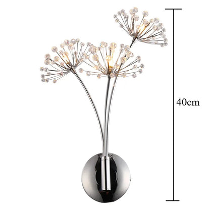 Decorbites™ Löwenzahn-Kristallblumen-Wandlampe für Badezimmer, Schlafzimmer, Wohnzimmer.