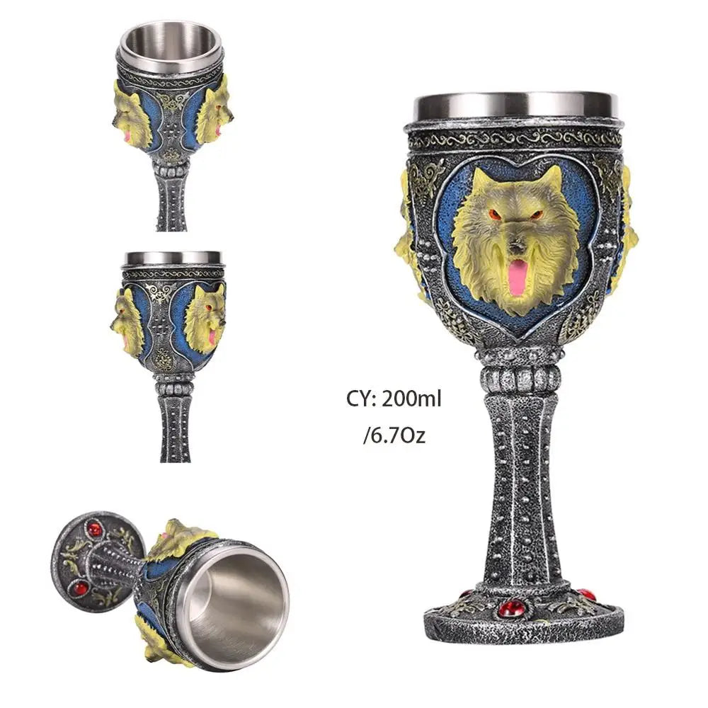 DecorBites™ Gothic Skull Resin Wine Glass 200ml bar drinkware cocktail whiskey cup