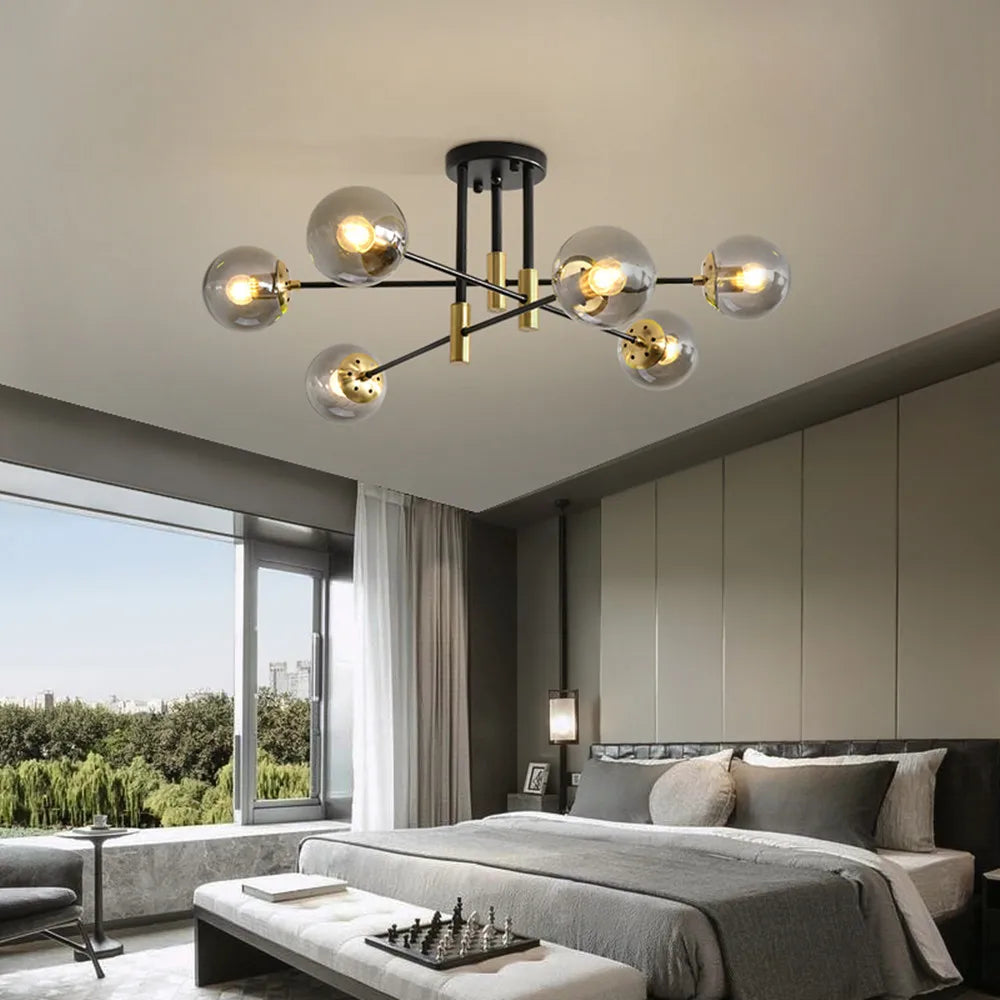 Decorbites™ Schwarz & Gold LED Runder Ball-Lüster - Elegante Beleuchtung für Zuhause