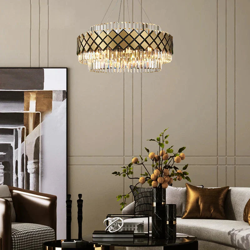 Decorbites™ Gold LED Kristallklarer Art-Deco-Kronleuchter für die Eingangshalle