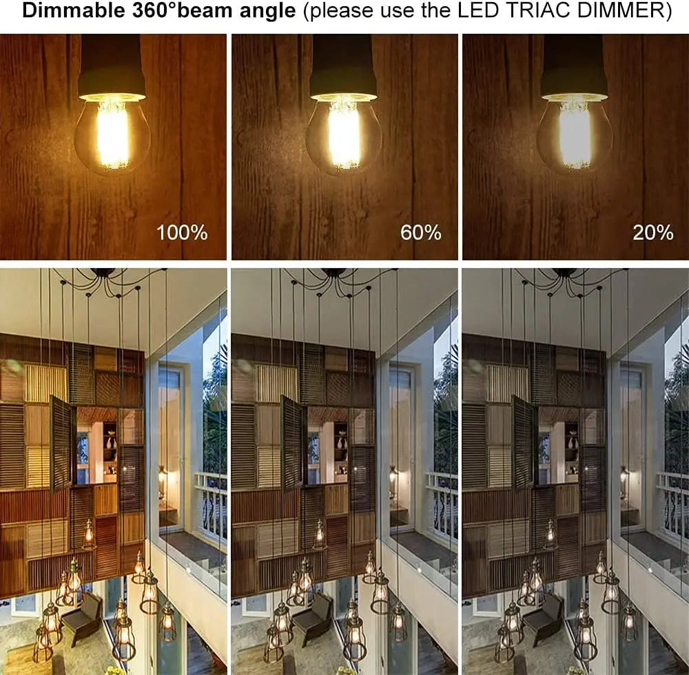 Decorbites™ G45 4W E27 Dimmbare LED-Globenlampe, Vintage-Edison-Stil, 2700K-6000K