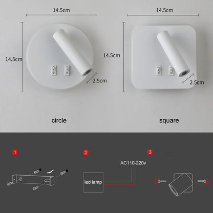 Decorbites™ verstellbare 10W Wandleuchte mit Schalter – Hotel, Schlafzimmer, Studierzimmer, Lesen