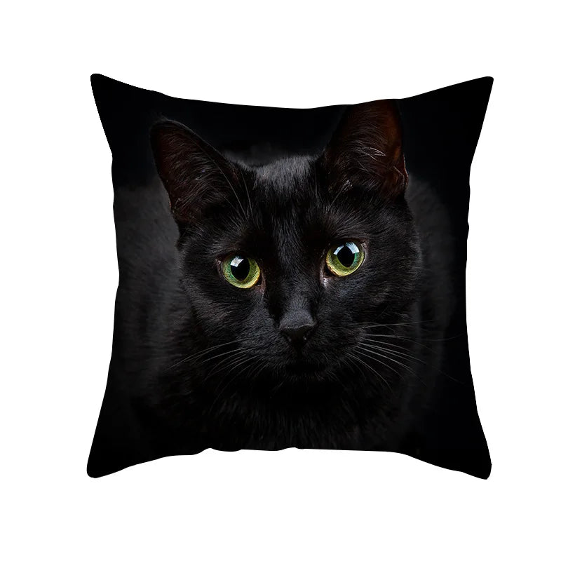 Decorbites™ Schwarze Katze Kissenbezüge - Süße Katzenliebhaber Kissenhülle