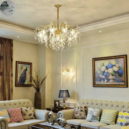 DecorBites™ Crystal LED Chandelier: Luxury Indoor Lighting for Home, Kitchen, Living Room