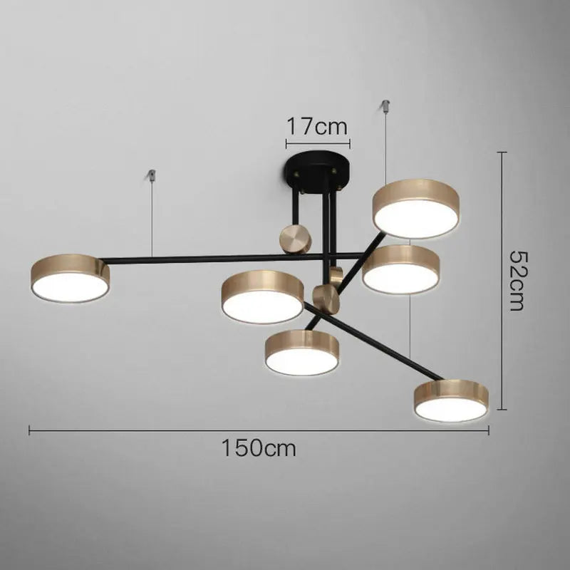 DecorBites™ Geometric LED Chandelier for Contemporary Living & Dining Room Decor