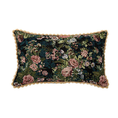 DecorBites™ Jacquard Farmhouse Decor Pillow Case 45x45cm European Retro Style Floral Evening